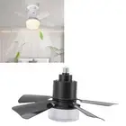 HG (Black)Ceiling Fan With Light 3 Colors Dimmable Quiet LED Ceiling Fan Lamp