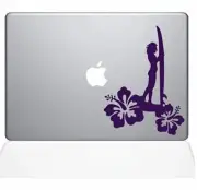 The Decal Guru Surfer Girl Decal Vinyl Sticker, 13" MacBook Pro - Lavender