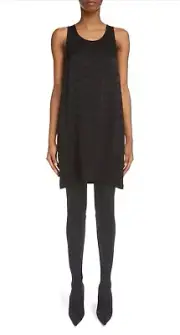 Balenciaga BB Monogram Jacquard Fluid Satan Tank Dress New Size 12US/42FR