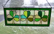 Large Handmade One of a Kind Stained Glass Shamrock Irish St Patricks Day Piece