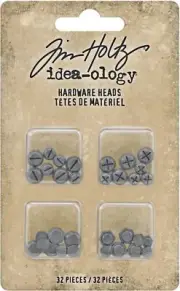 Idea-Ology Metal Hardware Heads 32/Pkg Flatback
