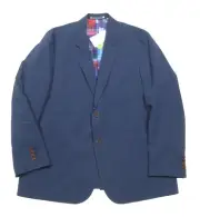 Robert Graham Navy Single Breasted Salinas Two-Button Seersucker Blazer $498