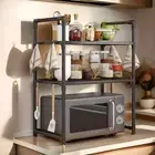 Heavy-Duty Microwave Stand Shelf - Utility Organizer for Oven & Spice Storage