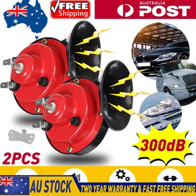 2X Super Horn 12V 300DB Super Loud Horn Motorcycle Car Snail Truck Boat Train AU (for: Daihatsu)