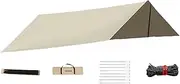 Amagogo Hammock Tarp Hammock Rainfly Premium Lightweight Shelter Canopy Waterproof Tent for Picnic Backpacking Outdoor Beach Garden, Beige