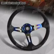 3-SPOKE DRIFT RACING 350MM TITANIUM RED STITCHED BLACK LEATHER STEERING WHEEL (for: Porsche)