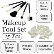 1 set of Professional Make Up Wedges Latex White & Make Up Swosh Brushes Set