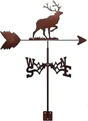 Wind vanes, Outdoor Garden Weathervane with Moose Ornament, Stake Weather Vane Wind Direction Indicator Professional Measuring Tool Yard, Weathercock Easy to Assemble