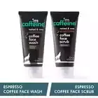 mCaffeine Exfoliating Face Wash & Face Scrub Combo Espresso Coffee Facial Kit