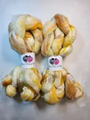 Merino/ Bamboo roving, wool top, 100 g, TOFFEE DRIZZLE