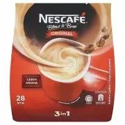 NEW NESCAFE 3 in 1 Blend & Brew Original Instant Coffee, 28 Sticks