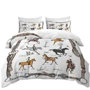 Horse Riding Pattern Quilt Cover