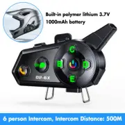 Motorcycle Helmet Intercom Headset Bluetooth Headphone 6 Riders 1000m Interphone