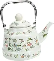 CONGARTENO Enamel Teapot Creative Kettle for Home Use Practical Water Boiling Teapot Compatible with Induction Cookers Gas Stoves Elegant Vintage Design for Tea Lovers