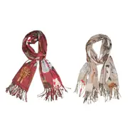 Urban Sassy Cat Scarf Stylish Womens/Ladies Neck Wrap Combo Set Bisque/Burgundy