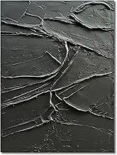 NANKAI Thick Texture Black Minimalist Oil Painting Contemporary Hand-painted art Oil painting Home Office Corridor Wall art Decoration 40x28 Inches