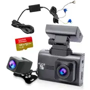 Elinz 4K 2K Dual Dash Cam WiFi GPS Car Dashboard Camera Recorder WDR Night Vision 128GB U3 Card Hardwire Kit DVR