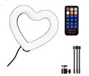 6'' LED Heart-shaped Light Dimmable Cold Warm ring Light with 6” stand