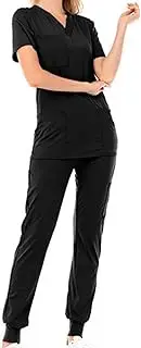 [ａ aternee] Nursing Uniforms Scrub Set Workwear Nurse Top and Pants Women Portable Lightweight Nursing Work suits for Pet Grooming