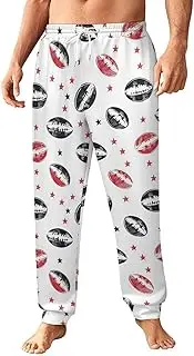 [Generic] Men's Sweatpants, Sketch Rugby with Star Motifs-114, Polyester Joggers, Sweatpants Jogging Pants for Workout Running