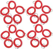 jojofuny 25pcs Coiled Plastic Wristband Stretchy Wristband Plastic Keychain Spring Coil Key Spiral Key Ring Bracelet for Sauna