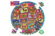 500pc eeBoo Round Jigsaw Puzzle 58cm Kids Fun Game Vintage Butterflies 10+
