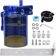 SPEEDWOW Oil Catch Can Tank Micron Bronze Baffled Filter With Hose Kit Universal Blue