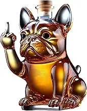 Whiskey Bottle, Funny Whiskey Decanter, French Bulldog Liquor Bottle, 7x5x5 Inch Transparent Glass Decanter for Wine