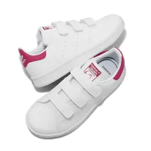 adidas 童鞋 Stan Smith CF C 中童鞋 白 粉紅 史密斯 魔鬼氈 小白鞋 基本款 愛迪達 FX7540