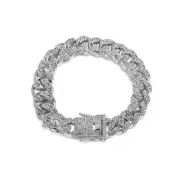 Diamond CZ Cuban Link Bracelet, High Quality Cuban Link Chain Bracelet