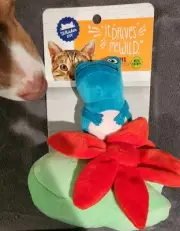 Whisker City Interactive Cat Toys With Cat Nip Frog On Flower On Lily Pad