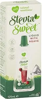 Stevia Sweet Liquid with Agave, Ideal for Hot and Cold Drinks, Cooking, Baking and Low-Calorie Desserts, 125 ml