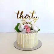 Acrylic Gold 'thirty three' Birthday Cake Topper