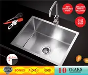 700*450*220 Handmade Stainless Steel Under/Topmount Kitchen Laundry Single Sink [44-HF7045]