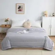 Super Soft Spring Summer Doona Quilt Antibiotic Blanket Queen Grey Dark Green