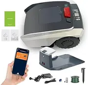 Robotic Lawnmower for Garden up to 1000 m², 4.4 Ah Lawn Mower Robot with 19 cm Cutting Width, 20-55 mm Cutting Height, 33% Gradient, Parallel Tracks, Charging Station Included, APP Control