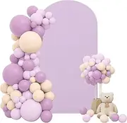 FEINIGESI Spandex Fitted Wedding Arch Cover 6.6FT Round Top Stand Covers Double-Side Chiara Cover Backdrop Cover for Wedding Birthday Party Ceremony Baby Shower Decoration(Lavender)