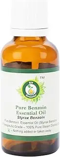R V Essential Pure Benzoin Essential Oil 10ml (0.338oz)- Styrax Benzoin (100% Pure and Natural Steam Distilled)