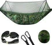 Camping Hammock Camping Hammock with Mosquito Net Pop-Up Outdoor Parachute Hammocks Swing Sleeping Hammock Camping Stuff Outdoor Camping Accessories(Color:Camouflage-6 Rings)