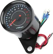 ZenithAur Motorcycle Electronic Tachometer, DC 12V Universal Tach Meter with LED Backlight Gauge Accessory