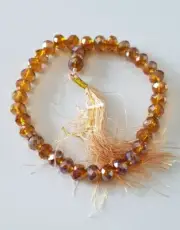 New Crystal Large Beads Golden Brown Tasbih Misbaha Muslim Rosary Worry 33 Beads
