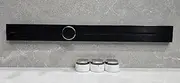 Black 800mm Power Rail, Australian Certified Track with Standard 3 Socket & 1 USB Charging. Surface Mounted Electrical Point
