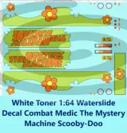 White Toner 1:64 Waterslide Decal Combat Medic The Mystery Machine Scooby-Doo