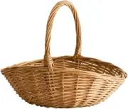 Wicker Shopping Basket, Rustic Wicker Storage Basket with Handle, Perfect for Sh