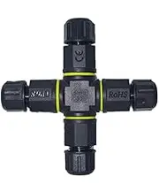 NUZAMAS 4 Ways 3 Pin Waterproof Connector Outdoor Junction Box IP68 Electrical Connectors for 4.5mm-10mm Cable, Outdoor, Garden, Christmas Light, Street Light, Led Lamp, Solar Supplies