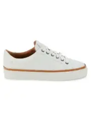 Allen Edmonds Men's Flynn white Leather Brown Trim Casual Dress Shoe Sneaker 9 D