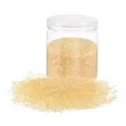 370g Crushed Glass Chips 1-3mm Irregular Broken Sprinkles Glass, Yellow