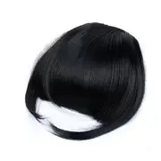 Short Straight Front Hair Neat Bangs Clip in Hair Bangs Extension Hairpiece Synthetic Natural Fake Bang Hair Piece