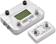 Drum Pedal Circular Recording Guitar Looper Pedal 40 Drums Rhythm Backlight Display for Electric Guitar 3.5mm Input Headphone Jack External Footswitch Control White One Size