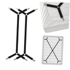 Bed Sheet Holder Straps Criss-Cross - Sheets Stays Suspenders Keep Black 2pcs